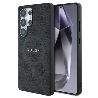Abbildung von Samsung Galaxy S25 Ultra Hülle MagSafe Kunststoff Guess Backcover Handyhülle Schwarz