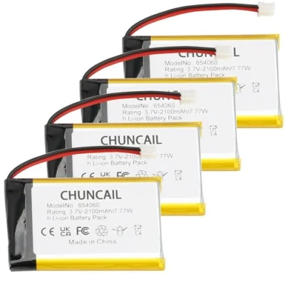 Abbildung von CHUNCAIL Lithium Polymer Batterie 3.7V 2100mAh 654060 wiederaufladbar, mit JST Anschluss, verwendet für DIY und verschiedene Kleingeräte. Bitte bestätigen Sie das Gerät, die Batteriegröße, Spezifi