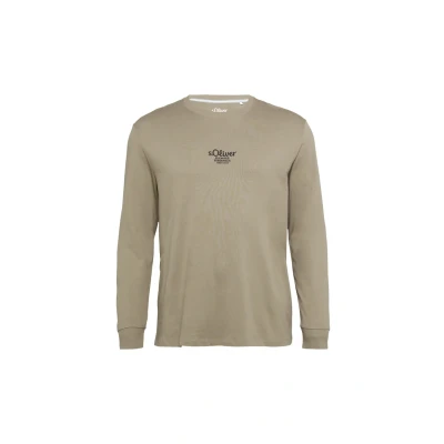 Abbildung von s.Oliver Big Size Herren 2162192 Langarm Shirt mit Logo Stickerei, 83D1, 58