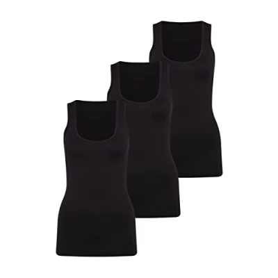 Abbildung von Lascana 3 PACK Unterhemd/shirt, Damen, Größe: 32/34, Schwarz