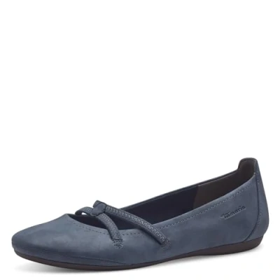 Abbildung von Tamaris Damen Klassische Ballerinas, Frauen Flats,Comfort Lining,TOUCHit Fußbett,Slip ons,klassisch elegant,Ballerinen,Navy,37 EU