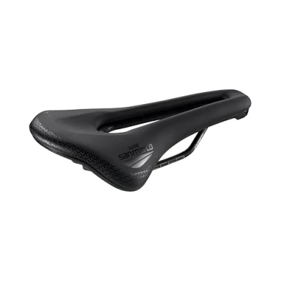 Abbildung von Selle San Marco SHORTFIT 2.0 Comfort Dynamic Rennradsattel, Fahrradsattel, leicht, extra gepolstert, anatomische Bohrung, Maganese Schienen Größe S3, schwarz