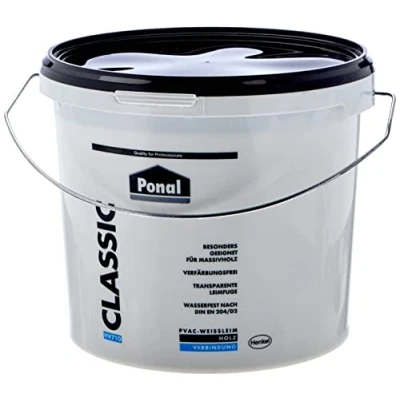 Abbildung von Ponal Classic, gebrauchsfertiger Holzleim mit hoher Verleimungsfestigkeit, Holzkleber für Montage , Flächen &amp; Fugenverleimungen, transparenter Bastelleim, 1x5kg