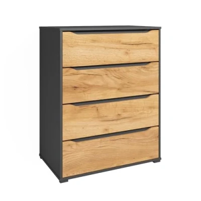 Abbildung von Vicco Kommode Ruben, Anthrazit/Goldkraft Eiche, 80 x 102 cm mit Schubladen