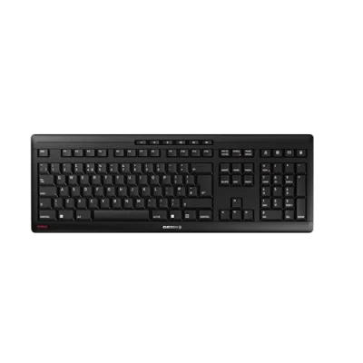 Abbildung von CHERRY STREAM KEYBOARD WIRELESS, Kabellose Tastatur, UK Layout (QWERTY), 2,4 GHz Funk, Leise Tasten, Flaches Design, Batteriebetrieben, Schwarz
