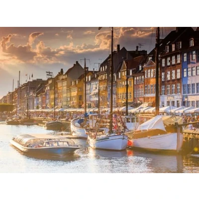 Abbildung von Ravensburger Puzzle Scandinavian Places, Sonnenuntergang in Kopenhagen, 500 Puzzleteile, Made Germany