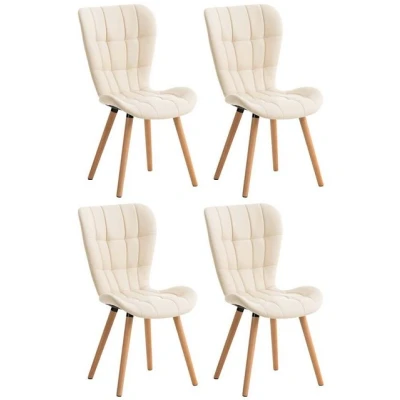 Abbildung von CLP Esszimmerstuhl Elda Kunstleder (4er Set), Holz, ohne Armlehnen