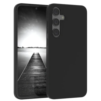 Abbildung von EAZY CASE Premium Silikon Handyhülle kompatibel mit Galaxy S25 Plus Slimcover Kameraschutz und Innenfutter, Silikonhülle, Schutzhülle, Bumper, Handy Case, Hülle, Softcase, Schwarz