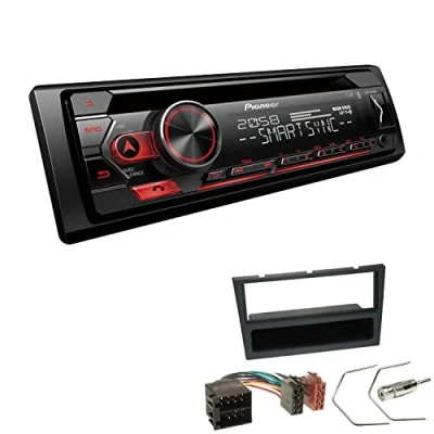 Abbildung von Pioneer DEH S320BT 1 DIN Autoradio Bluetooth CD Tuner USB Spotify inkl. Einbauset passend für Opel Meriva 2003 2010 Charcoal
