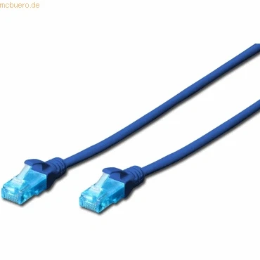 Abbildung von DIGITUS LAN Kabel Cat 5e 2m CCA Netzwerkkabel Mit RJ45 U/UTP Ungeschirmt Kompatibel zu 6 &amp; 5 Blau