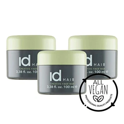 Abbildung von Id HAIR Creative Fiber Wax Faser wachs Starker und flexibler Halt Mattes Finish Geeignet für kurzes bis mittellanges Haar 100 ml (3er Pack)