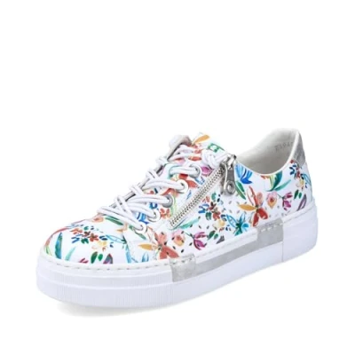 Abbildung von Rieker Sneaker low, Damen, Größe: 39, Weiß meadow/fog silver Schuhe