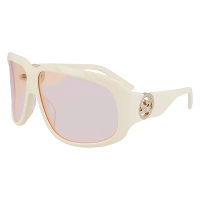 Abbildung von LONGCHAMP Damen LO736S 109 Sonnenbrillen Acetat Weiß Rosa Wraparound Normal