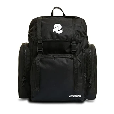 Abbildung von Invicta Rucksack, schwarz/orange, Rucksack aus nachhaltigem Stoff, Praktisch &amp; Unisex, mit Laptopfach bis 14&#039;&#039;, Büro, Uni, Arbeit; Reise, Sport&amp;Freizeit; italienisches Design, MONVISO X ORANGE