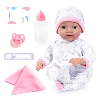 Abbildung von Bayer Babypuppe Reborn Baby, 38 cm Elefantenmuster (4 tlg)