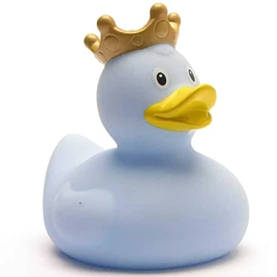 Abbildung von König blau Badeente I Quietscheente L: 7,5 cm inkl. Badeenten Schlüsselanhänger im Set