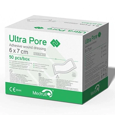 Abbildung von Medrull Steriler Wundverband 6x7 cm Sterile Wundpflaster ULTRA PORE Starke Klebekraft