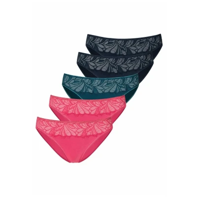 Abbildung von Lascana 5PACk Slip, Damen, Größe: 32/34, Pink/green