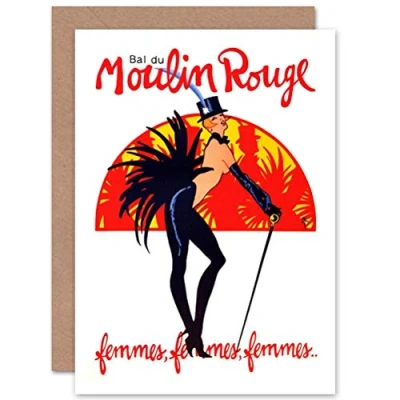 Abbildung von Wee Blue Coo Theatre Stage Burlesque Moulin Rouge Ball Venue Paris Sealed Greeting Card Plus Envelope Blank inside Theater Bühne