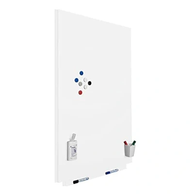 Abbildung von Rocada Whiteboard Magnetisch Rahmenlos Magnettafel Wandmagnettafel PE Beschichtet Mit Stiftablage und trocken Abwischbar 75 x 115 cm Weiß
