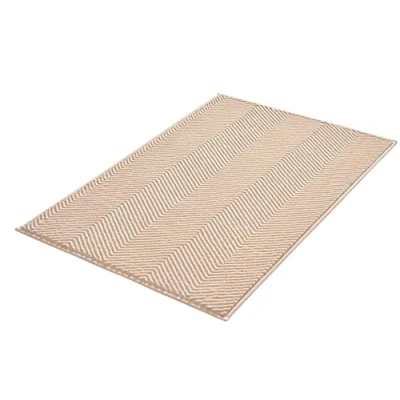 Abbildung von Kleine Wolke Badteppich Zigzag, 60x90 cm, Sandbeige