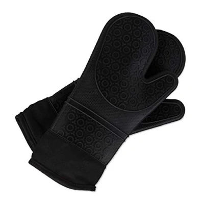 Abbildung von relaxdays Topfhandschuhe Ofenhandschuhe Silikon, Schwarz