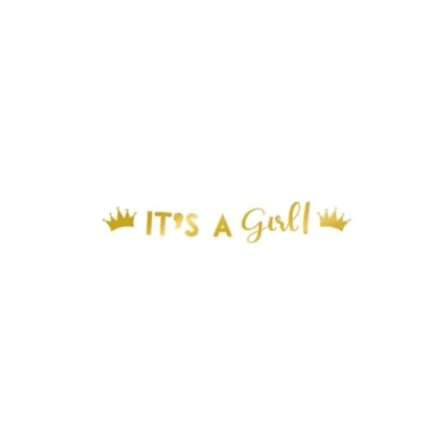 Abbildung von It&#039;s A Girl Golden Letter Girlande 2,5 Meter