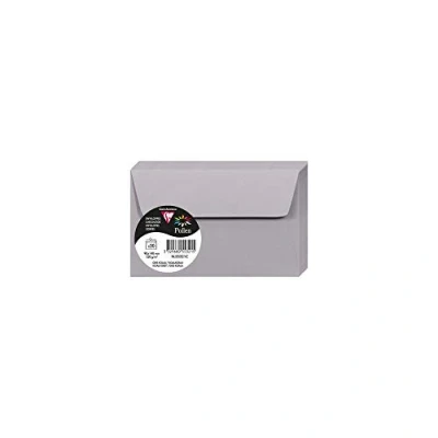 Abbildung von Clairefontaine 55321C Packung mit 20 Umschläge Pollen selbstklebend, 9x14cm, 120g, ideal für Ihre Einladungen und Korrespondenz, Koalagrau, 1 Pack
