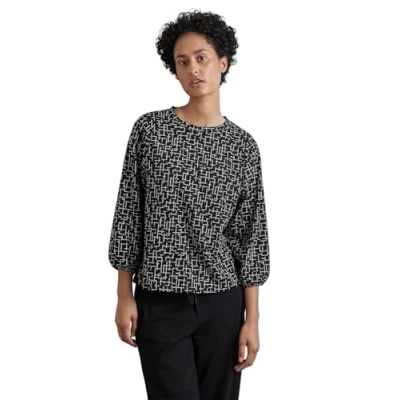 Abbildung von Street One MIT Grafischem Muster Langarmshirt, Damen, Größe: 42, Schwarz
