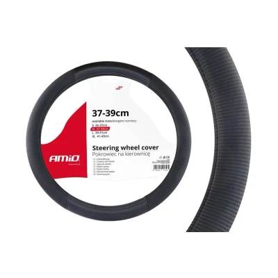 Abbildung von AMiO SWC 24 M 02561 Lenkradbezug schwarz 37 39 Eco Leder, Nylon
