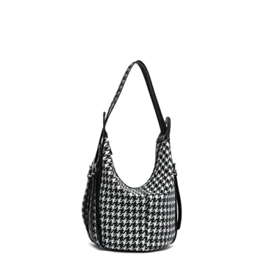 Abbildung von COLLEZIONE ALESSANDRO Schultertasche &quot;Hahnentritt&quot;, in schwarz weiß Optik