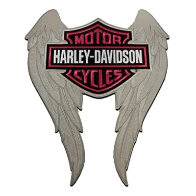 Abbildung von Harley Davidson 9 in. Embroidered Winged Bar &amp; Shield Logo Emblem Sew On Patch