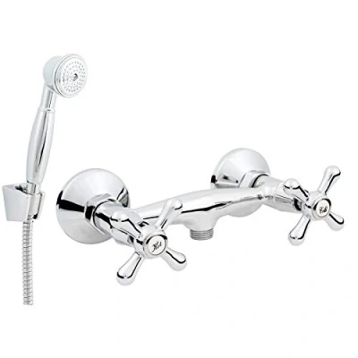 Abbildung von Hydroland Duscharmatur Retro Brausearmatur mit Duschset Einhebelmischer Mischbatterie Dusche Chrom