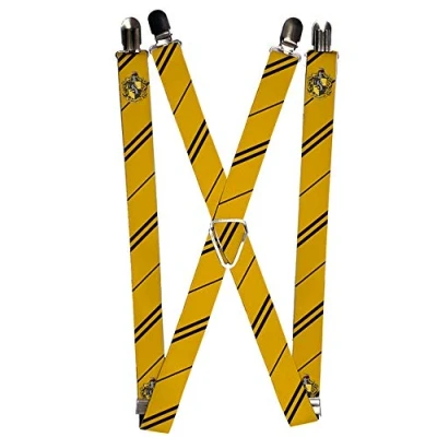 Abbildung von Buckle Down Jungen Hufflepuff Wappen/Streifen gelb/schwarz Hosenträger, Multi, One Size