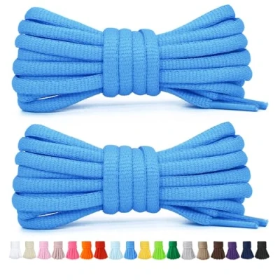 Abbildung von Stepace 2 Paar Runde Schnürsenkel für Turnschuhe 60cm 200cm Länge 18 farbige Blau 120cm