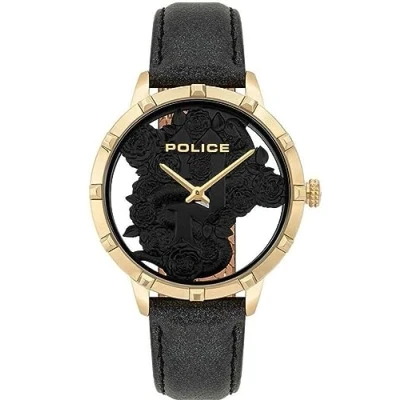 Abbildung von Police Unisex Erwachsene Analog Quarz Uhr mit Leder Armband PL16041MSG.02