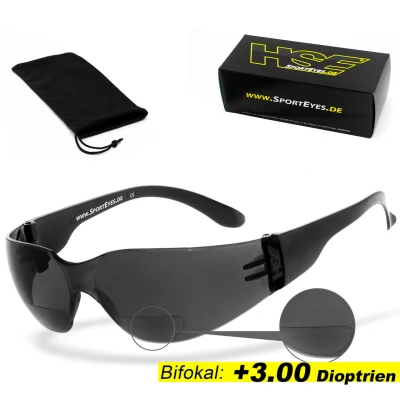 Abbildung von Sportbrille SPRINTER 2.3 +3.00 Dioptrien smoke Leseteil beschlagfrei