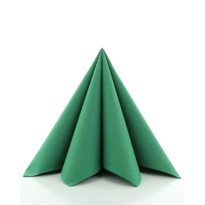 Abbildung von Sovie HORECA Servietten in Dunkelgrün aus Linclass Airlaid, stoffähnliche Einwegservietten ideal für Hochzeit &amp; Partys, 40 x cm, 50 stück