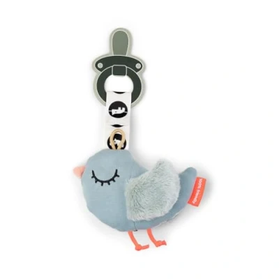 Abbildung von Done by Deer Schnullerbefestigung Schnullerhalter Birdee Blue Schnullerkette Kuscheltier