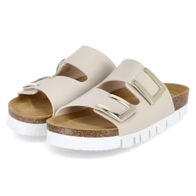 Abbildung von Beliana Pantolette flach, Damen, Größe: 36, Beige Schuhe