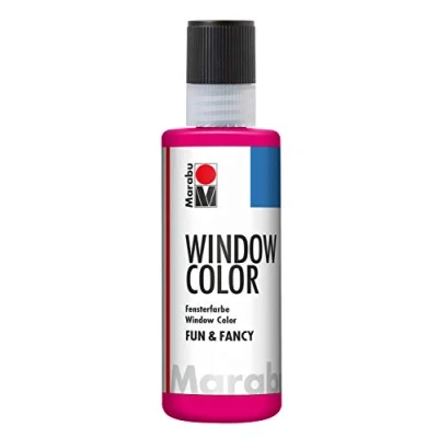 Abbildung von Marabu 04060004005 Window Color fun &amp; fancy, himbeere 80 ml, Fensterfarbe auf Wasserbasis, ablösbar glatten Flächen wie Glas, Spiegel, Fliesen und Folie