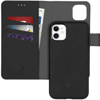Abbildung von Apple iPhone 11 Hülle Kunstleder iMoshion Klapphülle/2 in 1 Case Handyhülle Schwarz