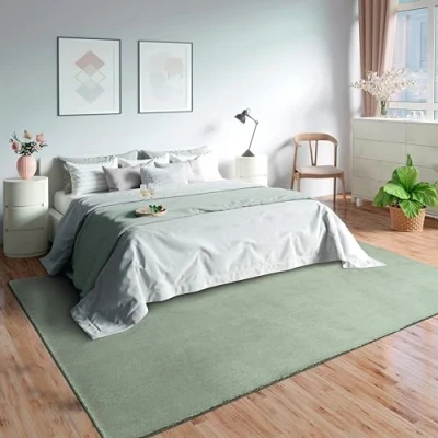 Abbildung von Mia&#039;s Teppiche Olivia Wohnzimmer/Schlafzimmer Teppich waschbar 160x220 cm, Grün