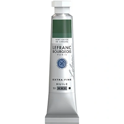 Abbildung von Lefranc Bourgeois 404986 extra feine Ölfarbe in Künstlerqualität aus hochwertigen Pigmenten, lebendige Farben, hohe Lichtechtheit, 20ml Tube Chromoxydgrün