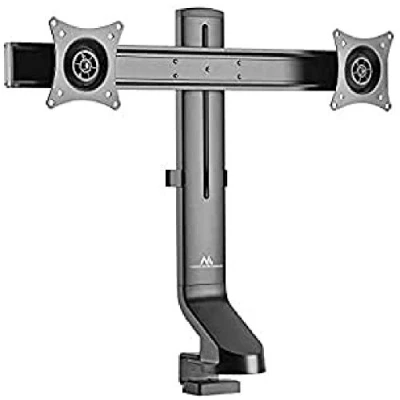 Abbildung von Maclean MC 854 2 Fach Monitorhalterung Tischhalterung mit Computertisch Halterung 17 bis 27&quot; VESA 75x75 100x100 8kg (für Monitore)