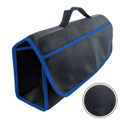 Abbildung von L &amp; P Car Design Organizer Kofferraumtasche Auto schwarz mit blauem Saum