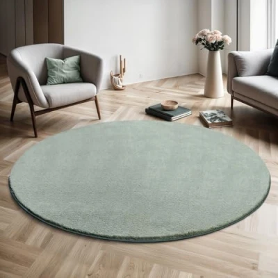 Abbildung von the carpet Teppich &quot;Relax round&quot;, rund, waschbarer Wohnzimmer modern rutschfest