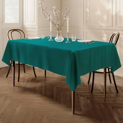 Abbildung von Home Direct Qualitäts Tischdecke Textil Eckig 140 x 200 cm, Farbe wählbar Blaugrün