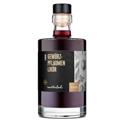 Abbildung von Wajos Gewürzpflaumen Likör, 18% vol. 350ml edler winterlicher Likör. Ideal für jedes Likör Geschenkset