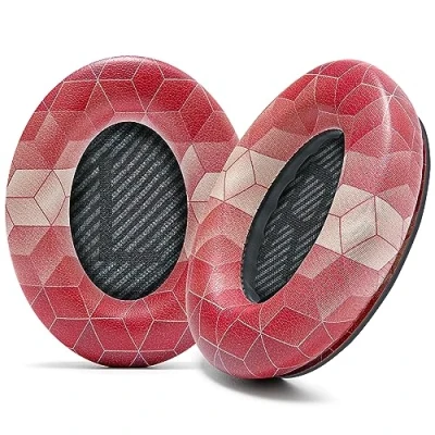 Abbildung von WC Wicked Cushions Ersatzohrpolster Kompatibel mit Bose QuietComfort 35 (QC35) &amp; 35ii (QC35ii) Kopfhörern mehr Verbesserter Komfort Haltbarkeit Hex Red